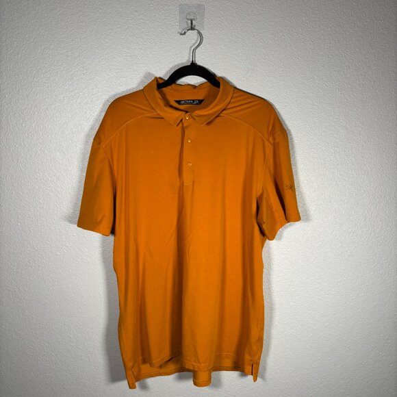 Arc'teryx Orange Stretch Short Sleeve Classic Collared Polo Shirt Size X-Large - Picture 1 of 9